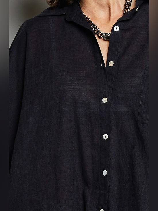 POL Button Down Half Dolman Sleeve Shirt - Picture 4 of 7